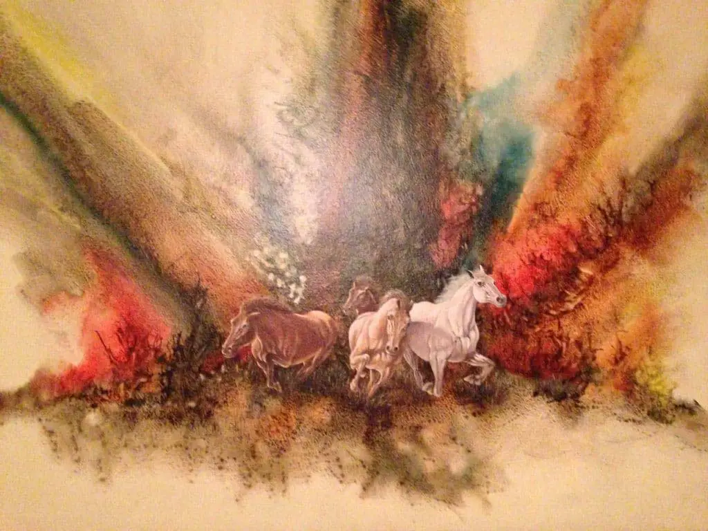 Artist Frank Lorenzo horses