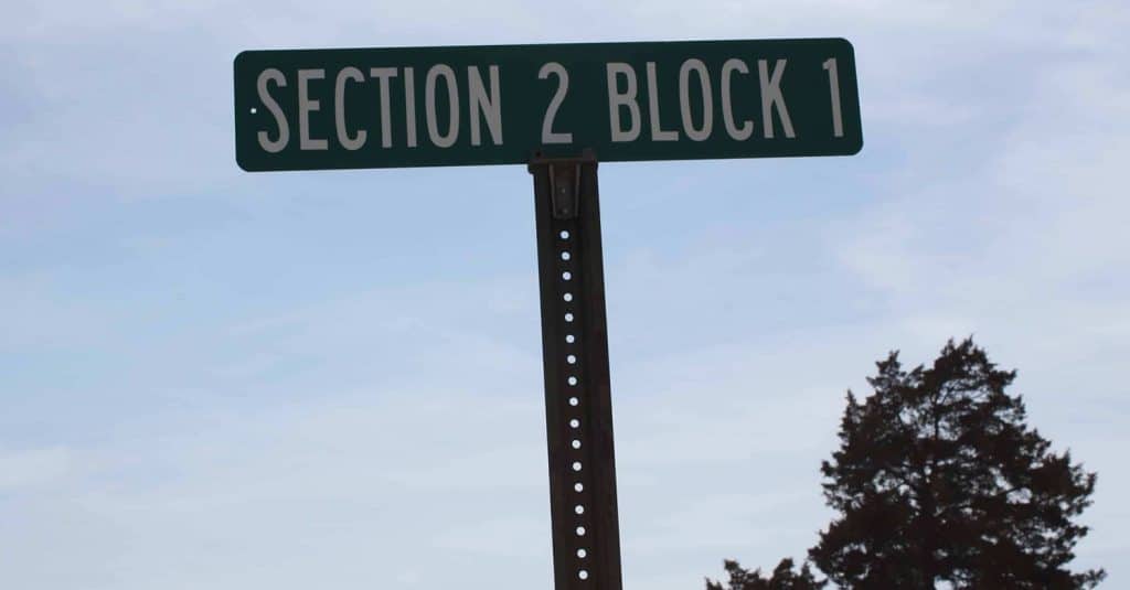 Blanchard Cemetery section sign